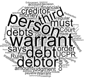 Enforcement Warrant for Redirection of Debts