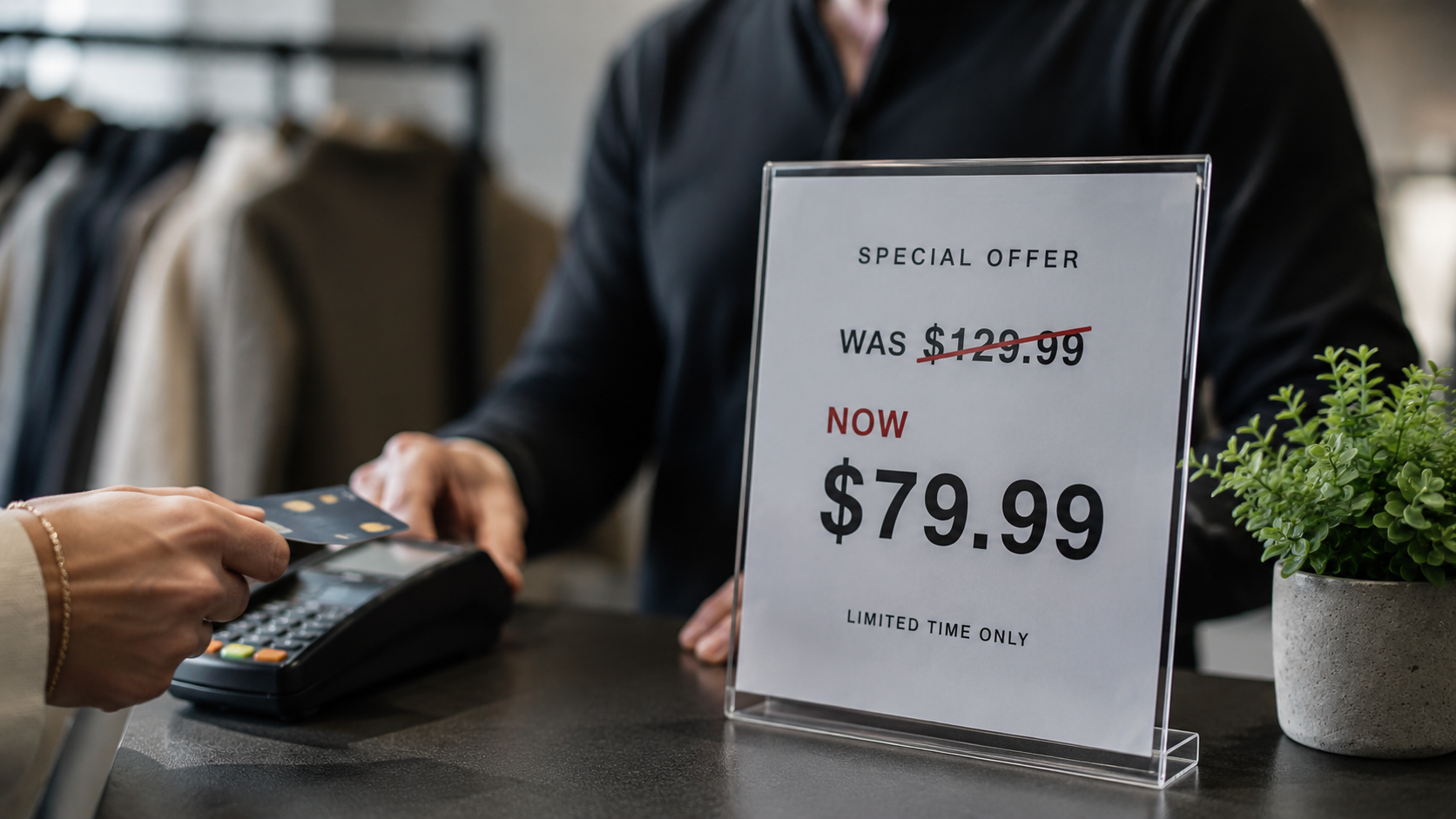 Retail pricing display showing advertised discounts and checkout pricing, illustrating misleading pricing, hidden fees, drip pricing, and Australian Consumer Law compliance risks.